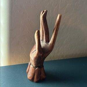 Wooden Hand, Hand Carved, Home Decor, Ring Holder Display, 6”